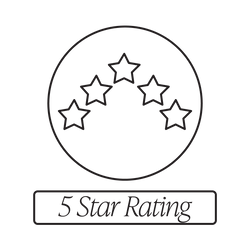 Five star icon accompanied by the text "5 Star Rating".