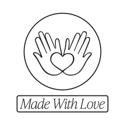 Made With Love icon: an illustration of two hands coming together with a heart between the palms, alongside the text "Made With Love".