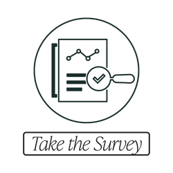 Icon depicting a clipboard with a checkmark, accompanied by the text "Take the Survey".