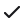A black check mark on a light gray background.