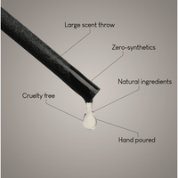 A black dropper releases clear liquid, highlighting Bliss Reed Diffuser | Ylang Ylang & Olibanum | 100ml’s features: large scent throw, uplifting aroma, natural fragrances, cruelty-free, zero synthetics, and hand poured, on a neutral gray background.